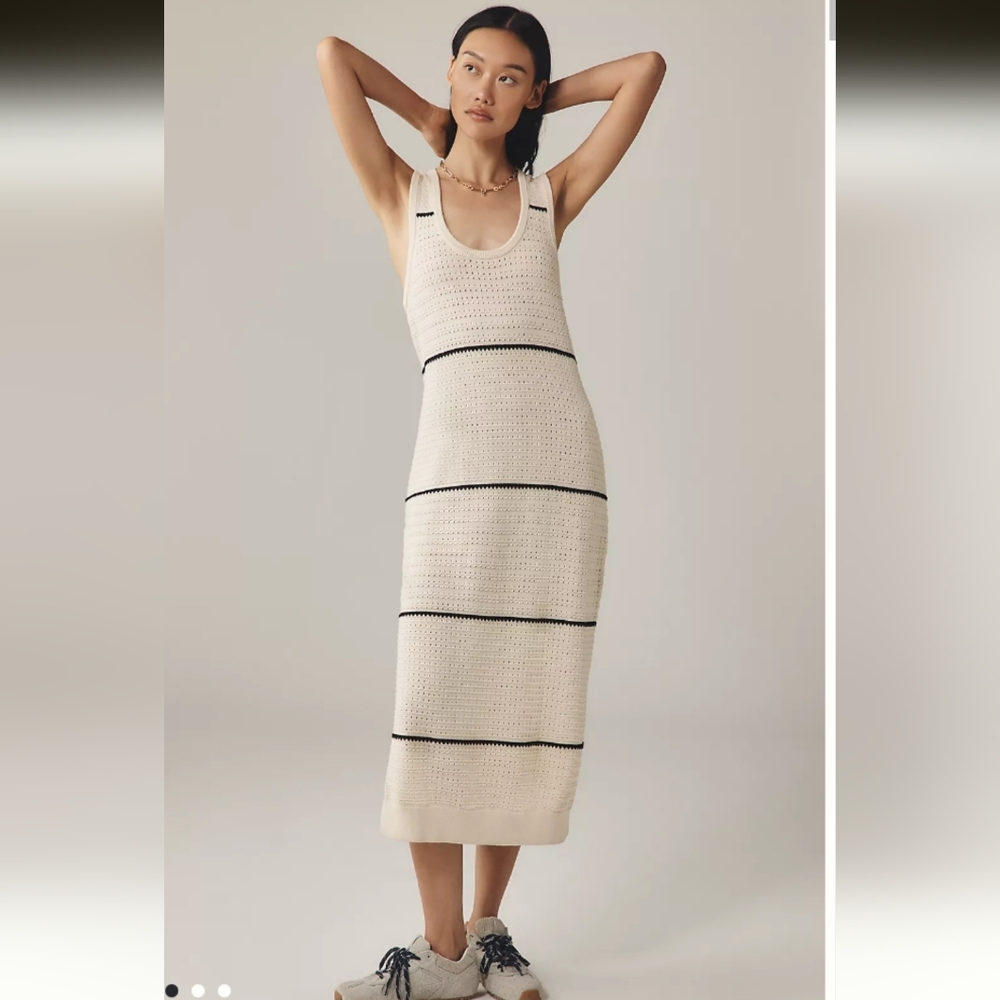 Varley Scott Scoop-Neck Sleeveless Midi Knit Dress Small - Picture 1 of 14